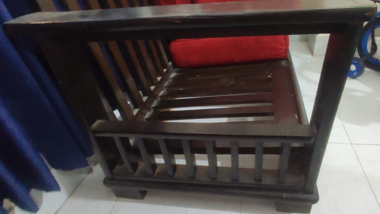 2 seater segun wood  sofa