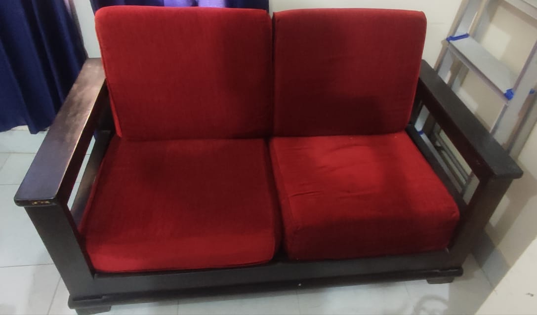 2 seater segun wood  sofa