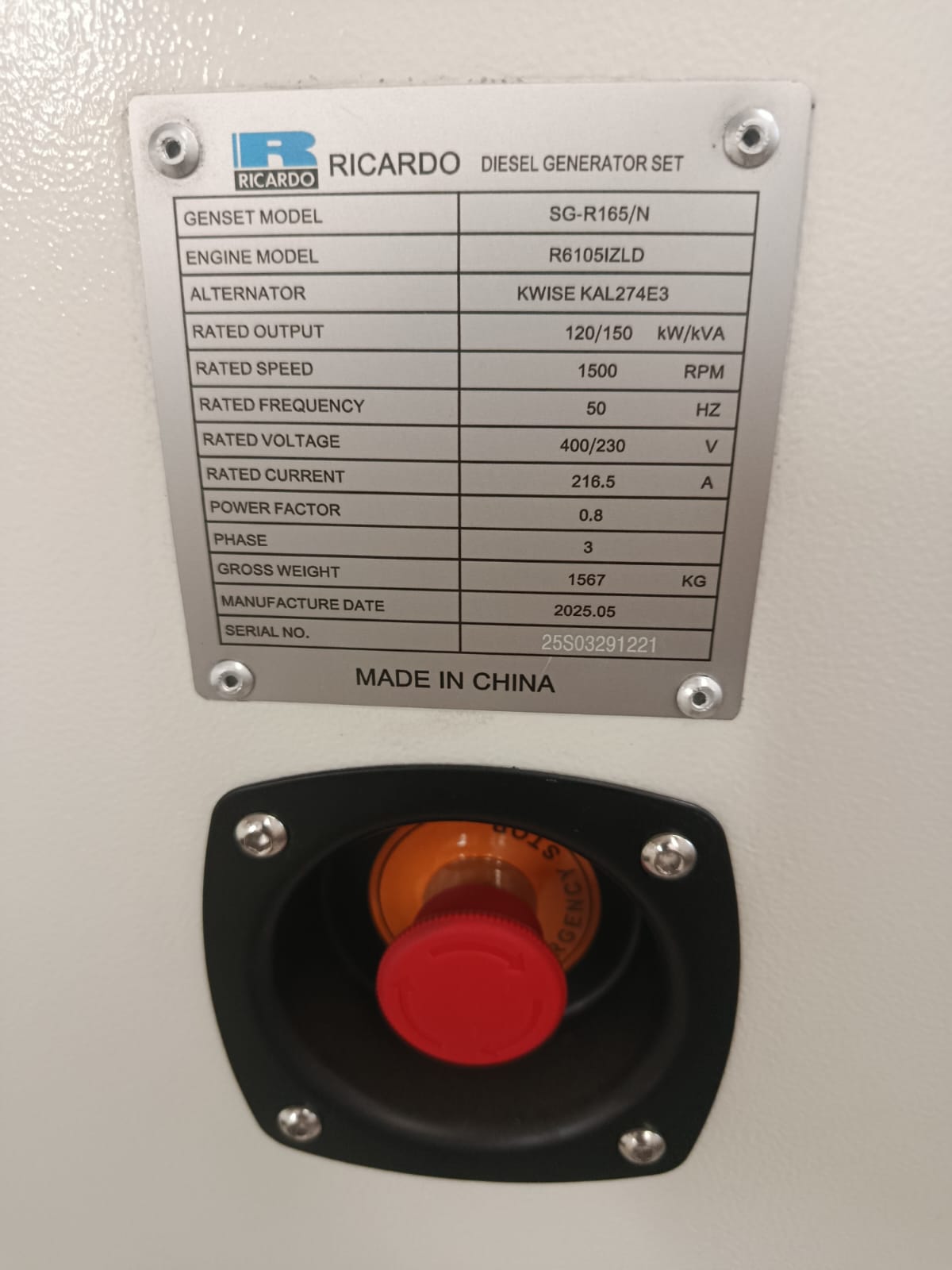 150 kVA Ricardo Diesel Generator for Sale – Powerful, Silent & Reliable ⚡