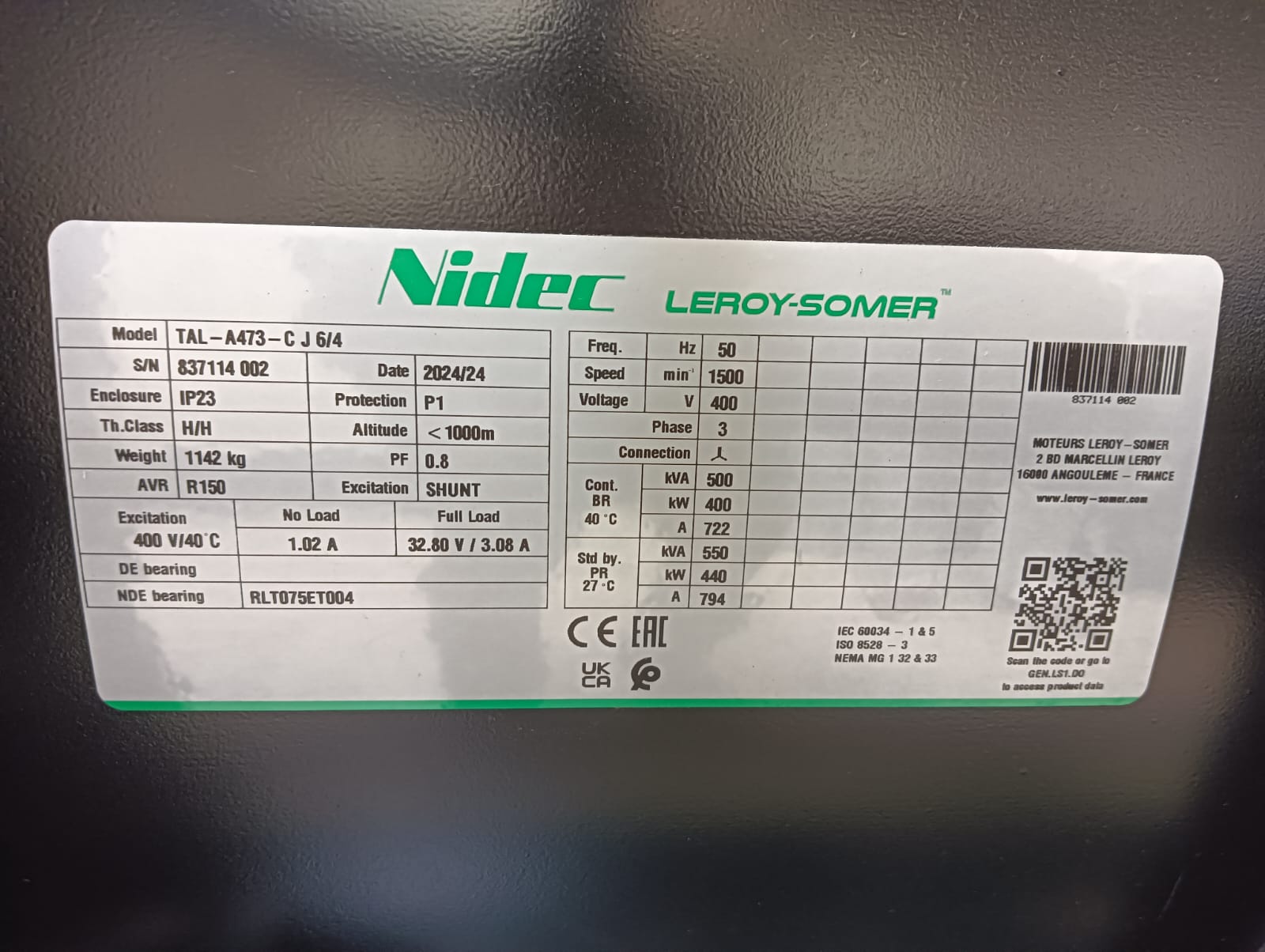 500 kVA Perkins Diesel Generator for Sale – Industrial Grade & Fuel Efficient ⚡