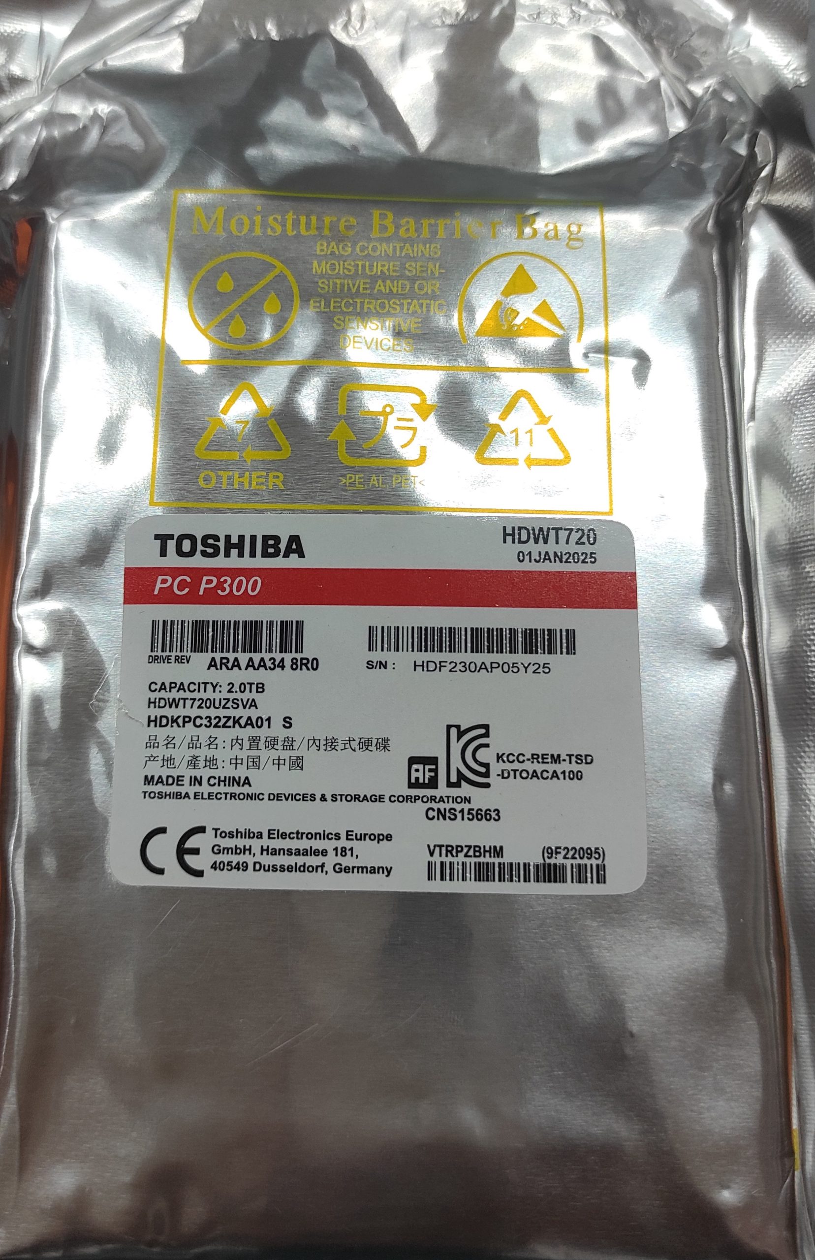 TOSHIBA HARD DRIVE 2TB/4TB